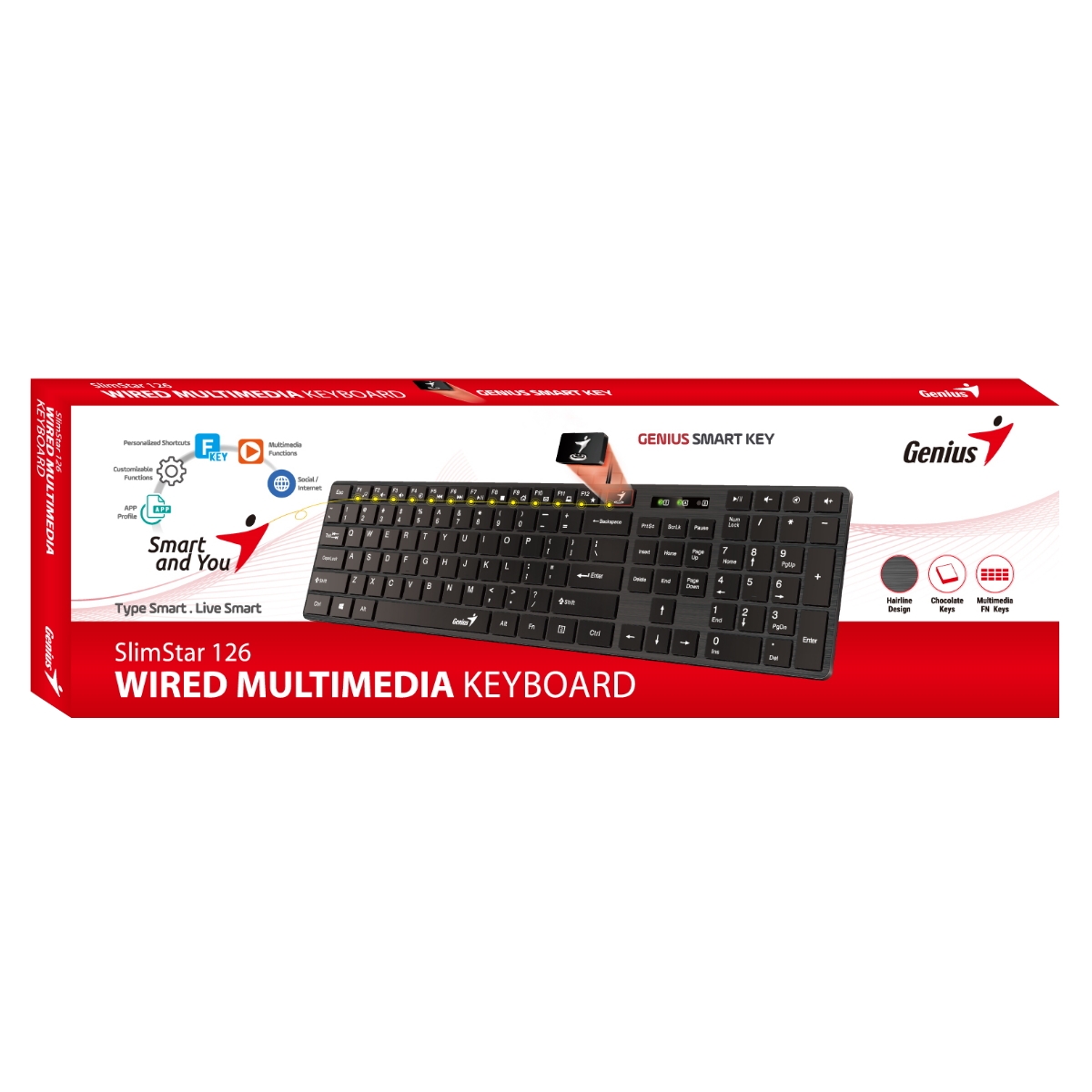 Teclado USB Slimstar 126 Smart Genius | Lang Tecnologia