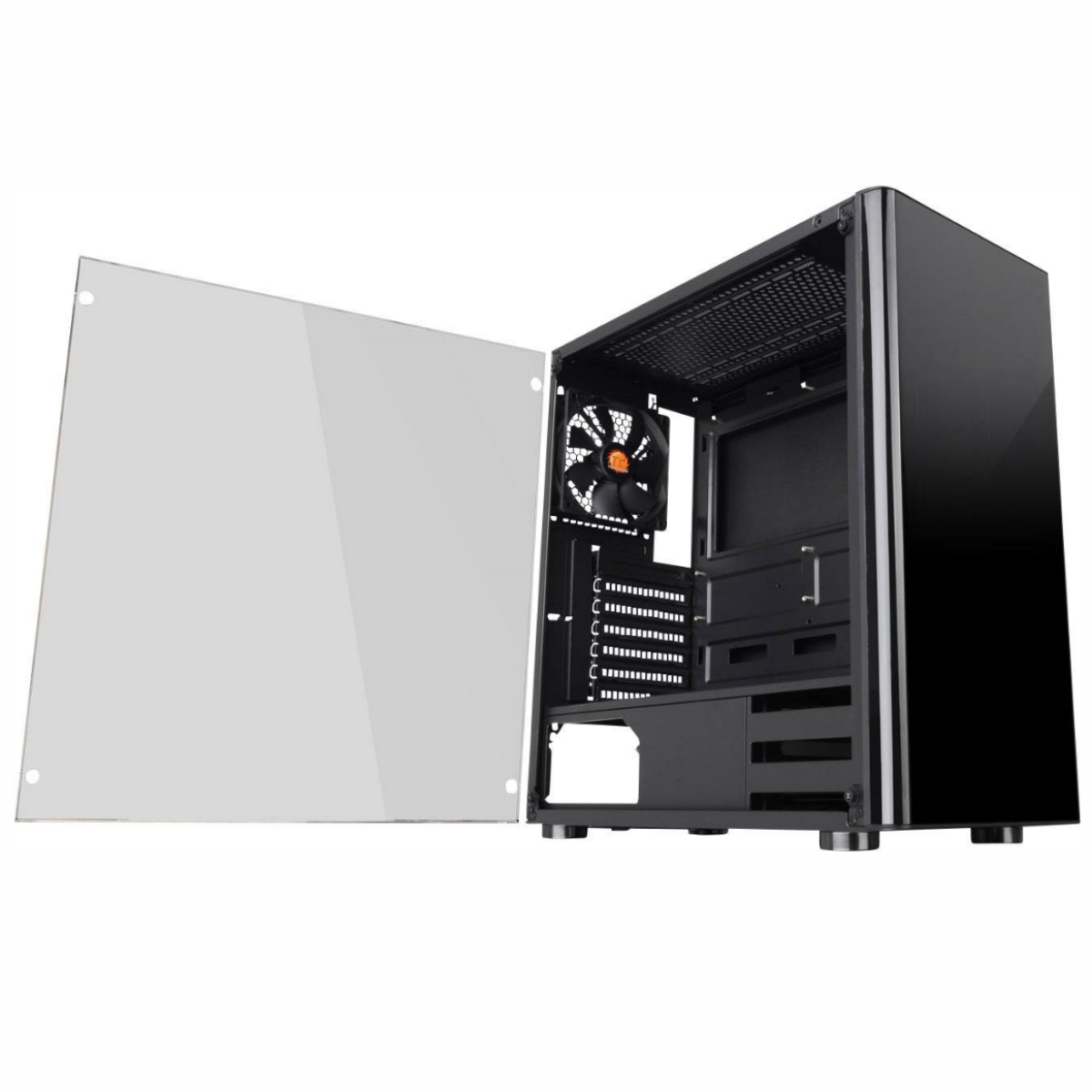 Gabinete Gamer V200 TG Black Vidrio Templado Thermaltake + Fuente 500W