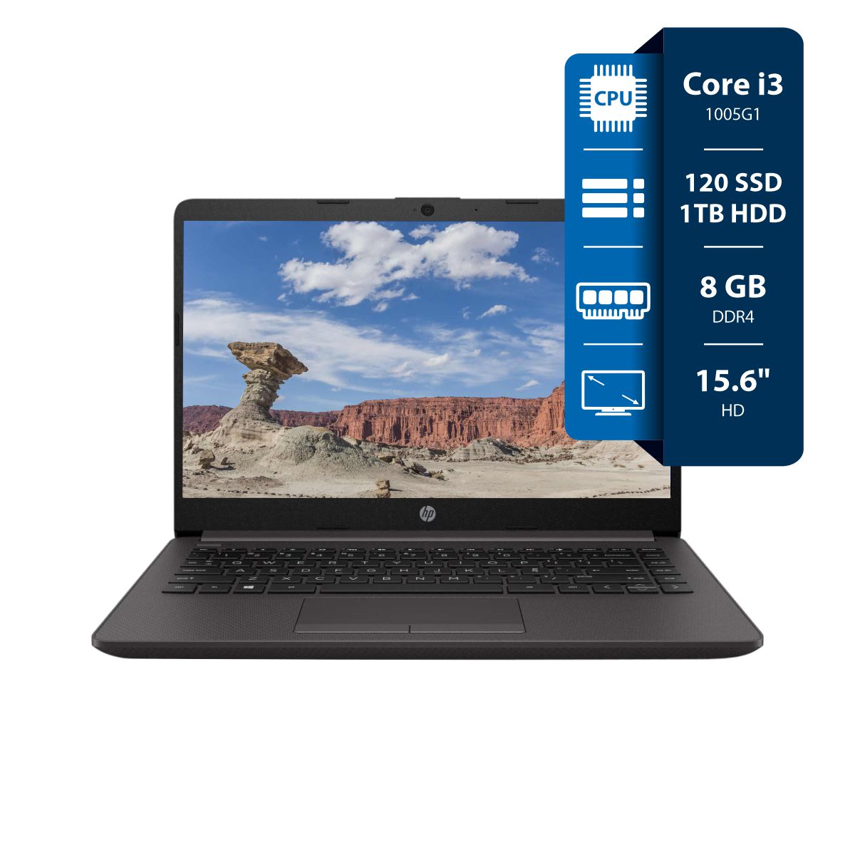 Notebook HP 250 G8 I3 1005G1 - 8GB - 120 SSD - 1TB - HD 15,6