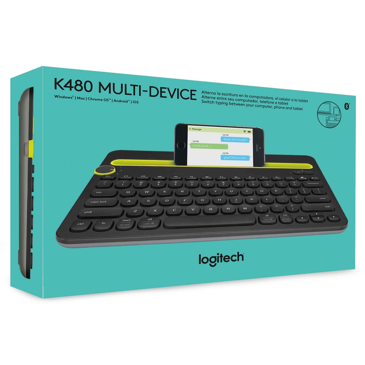 Teclado Bluetooth K480 Negro Español Logitech
