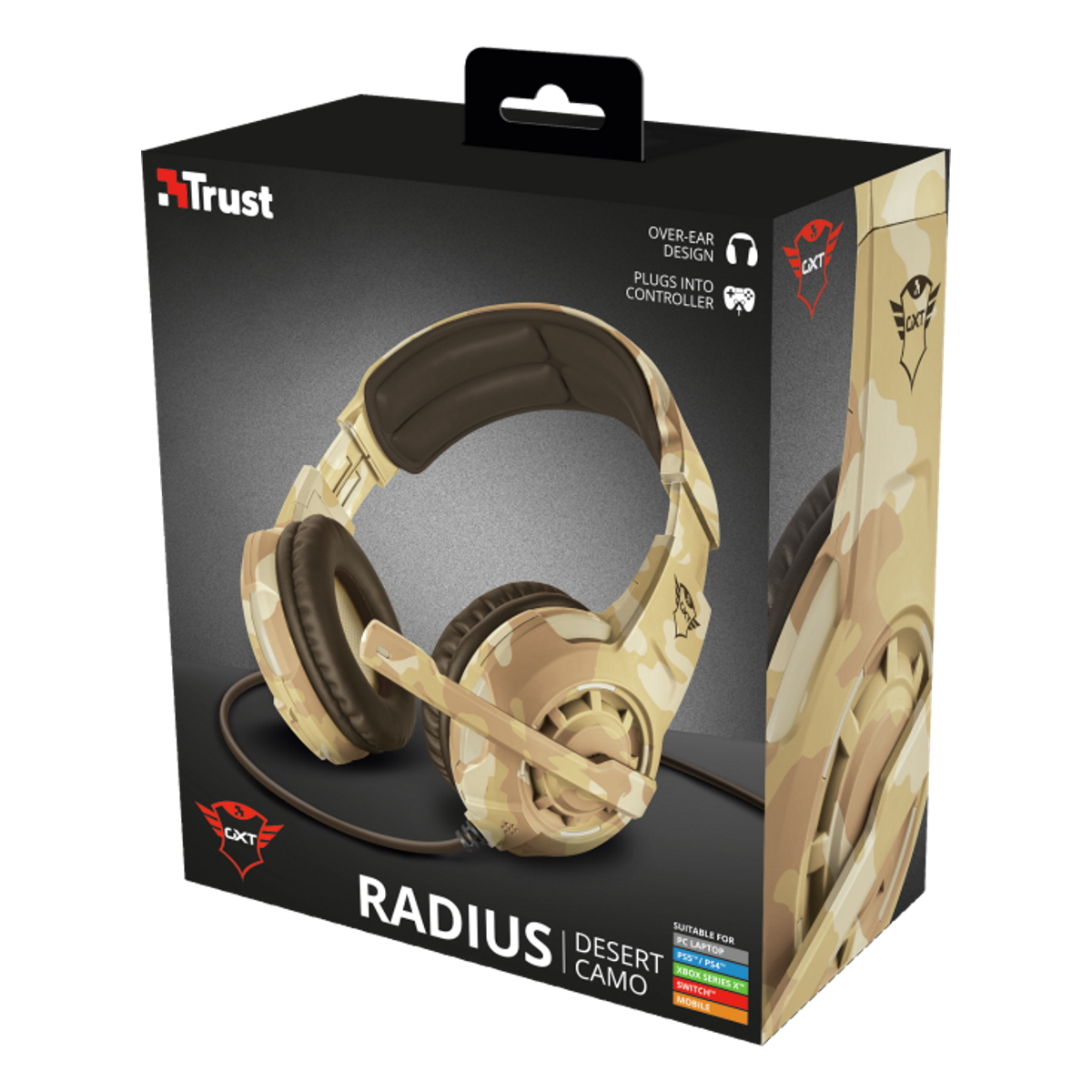 Auriculares Gamer Cable Vincha Gxt 310D Radius Camuflado Arena Trust