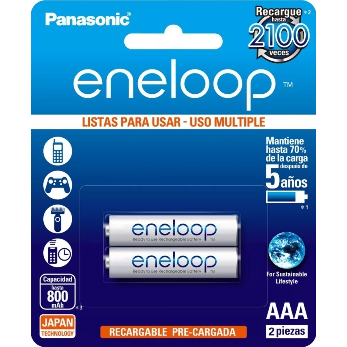 Pilas Aaa Recargable Eneloop Panasonic Pack