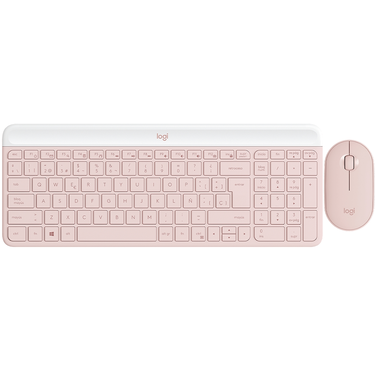 Kit Teclado Mouse Inalambrico MK470 Slim Rosa Español Logitech