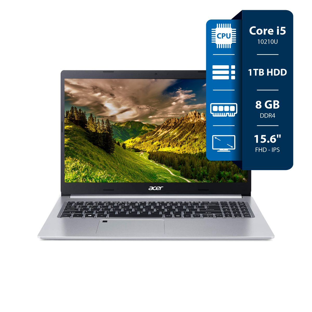 Notebook Acer Aspire 5 I5 10210U - 8GB - 1TB - 15,6 FHD IPS + W10 Silver
