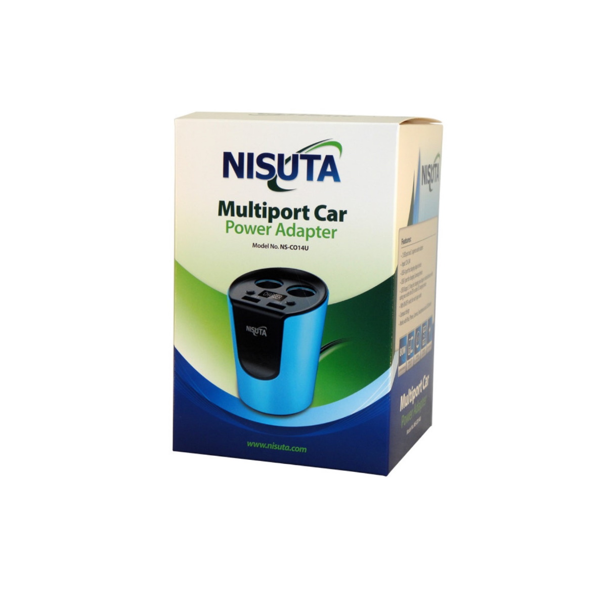 Cargador 12v Con 2 Puertos Usb Para Posavasos Ns-co14u Nisuta