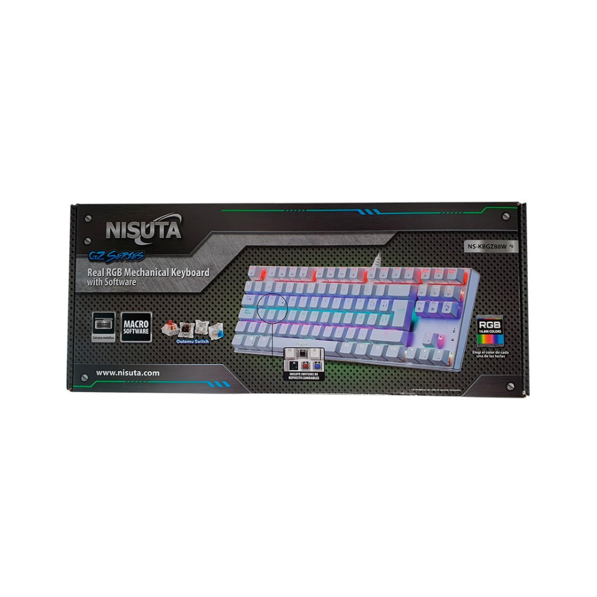 Teclado Mecanico Gamer RGB Ns-kbgz88w Nisuta