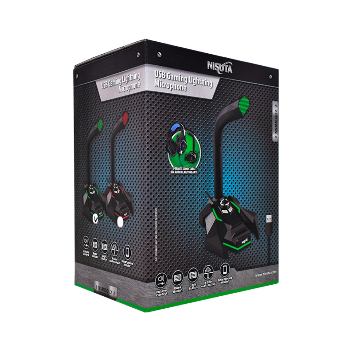 Microfono Gamer Usb Led Ns-micgu2 Nisuta