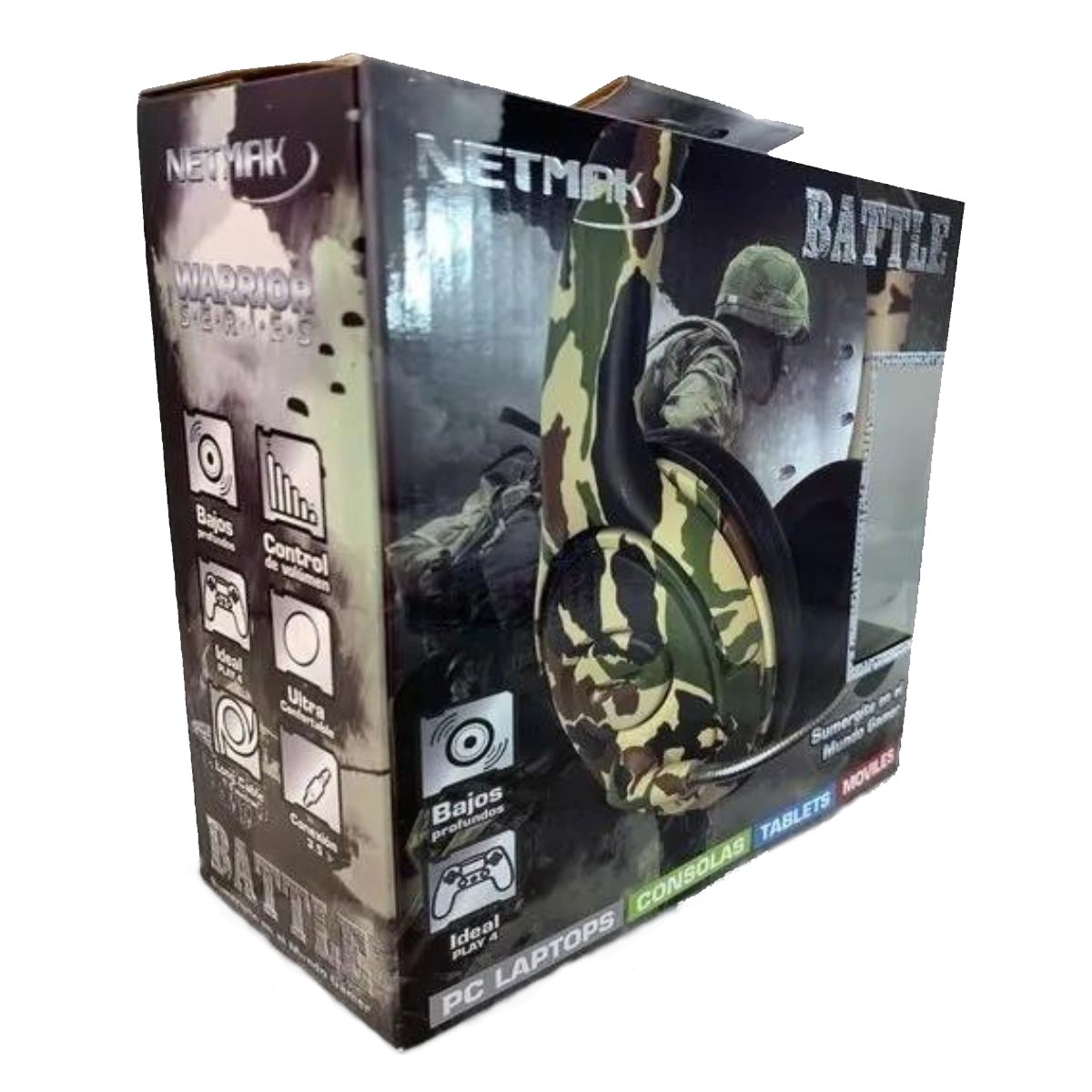 Auriculares Gamer Cable Vincha NM-BATTLE Camuflado Netmak