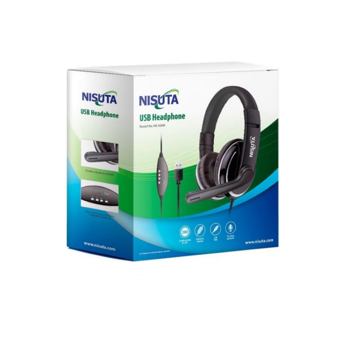 Auriculares Gamer Cable Vincha USB Negro Nisuta