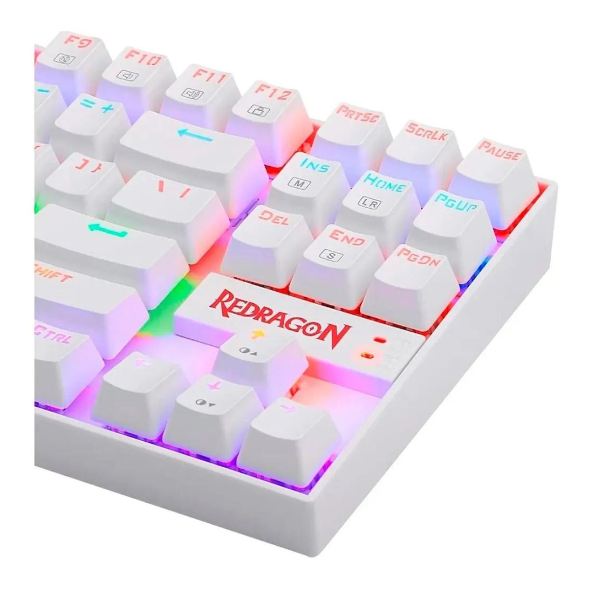 Teclado Mecanico Gamer Rainbow Kumara Blanco Switch Rojo Redragon