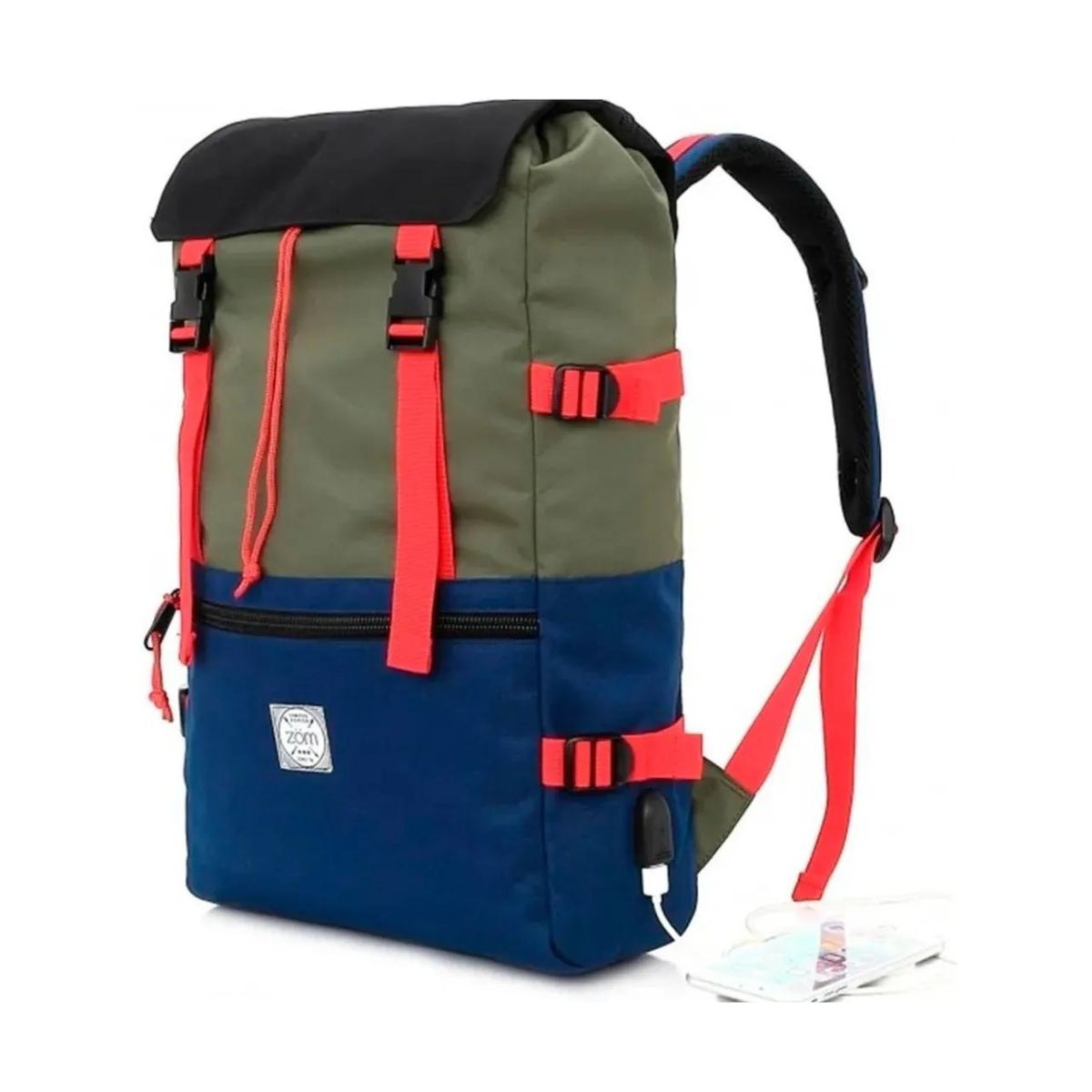 Mochila Notebook 15.6" ZB-342BG Verde-Negro Zom