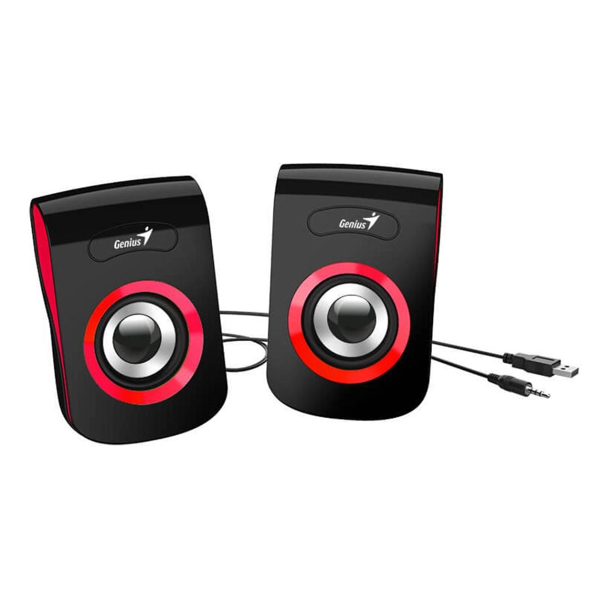 Parlantes Pc Usb Sp-Q180 Rojo Genius