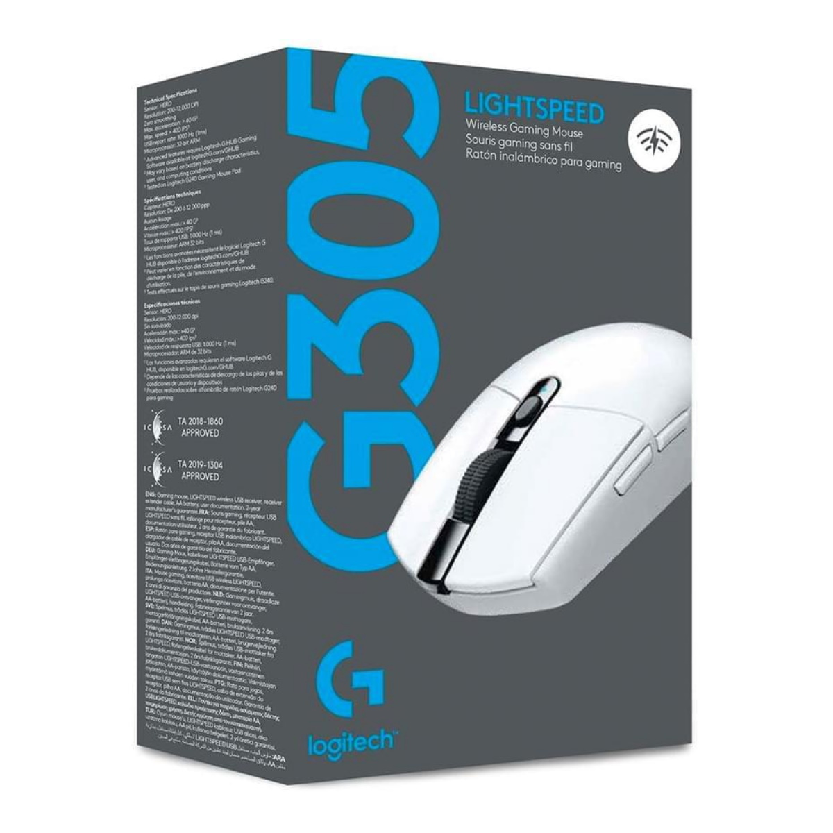 Mouse Gamer Inalambrico G305 Blanco 12000 DPI Logitech