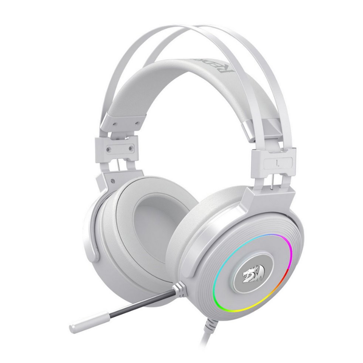 Auriculares Gamer Cable Vincha Lamia2 H320W RGB 7.1 C/ Base Blanco Redragon
