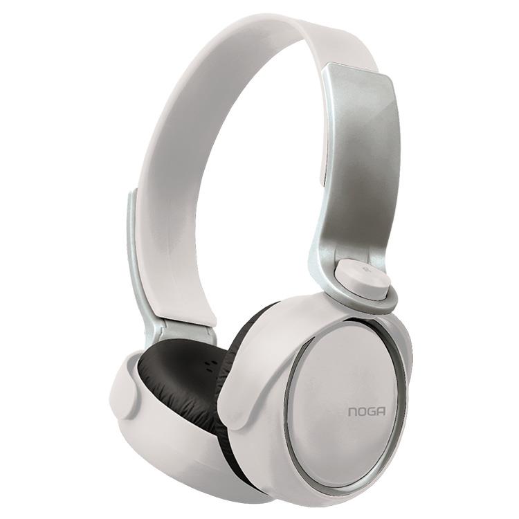 Auriculares Cable Vincha NG904 Manos Libres Gris y Blanco Noga
