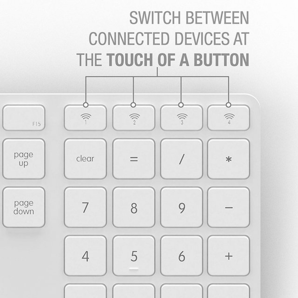 Teclado Inalambrico para PC Retroiluminado Silver Apple Matias