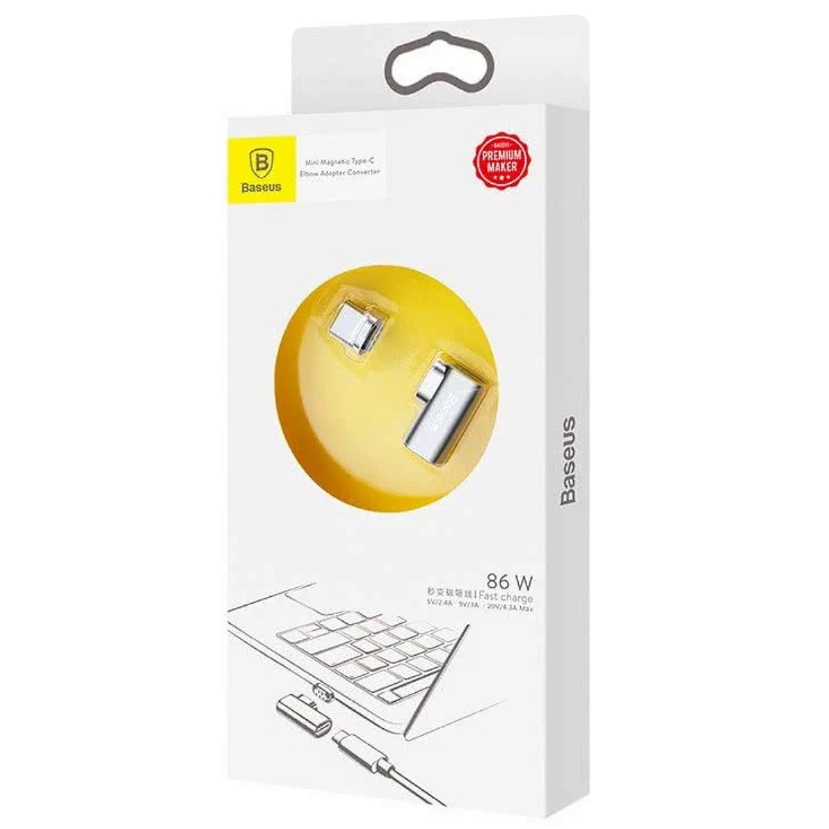 Adaptador USB C Magnetico 4.3A 86W 5V/9V/20V BaseUs