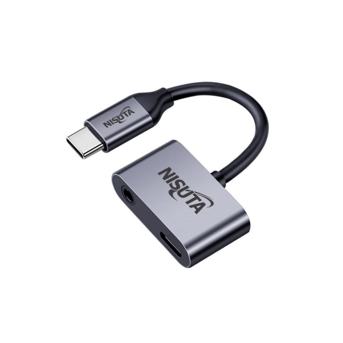 Conector USB C a Plug 3.5mm Auricular y Mic. y USB C H Nisuta