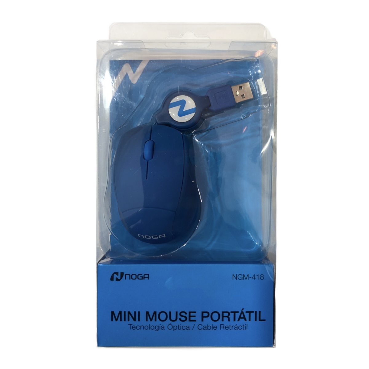 Mouse USB Retráctil Azul Noga
