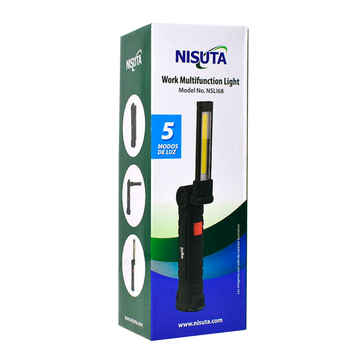 Linterna Led con iman - gancho recargable Ns-Li68 Nisuta