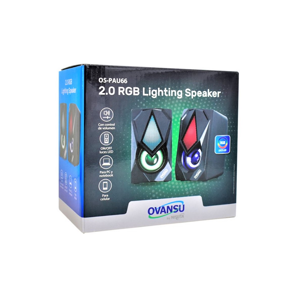 Parlante Usb 2.0 RGB Os-pau66 Nisuta