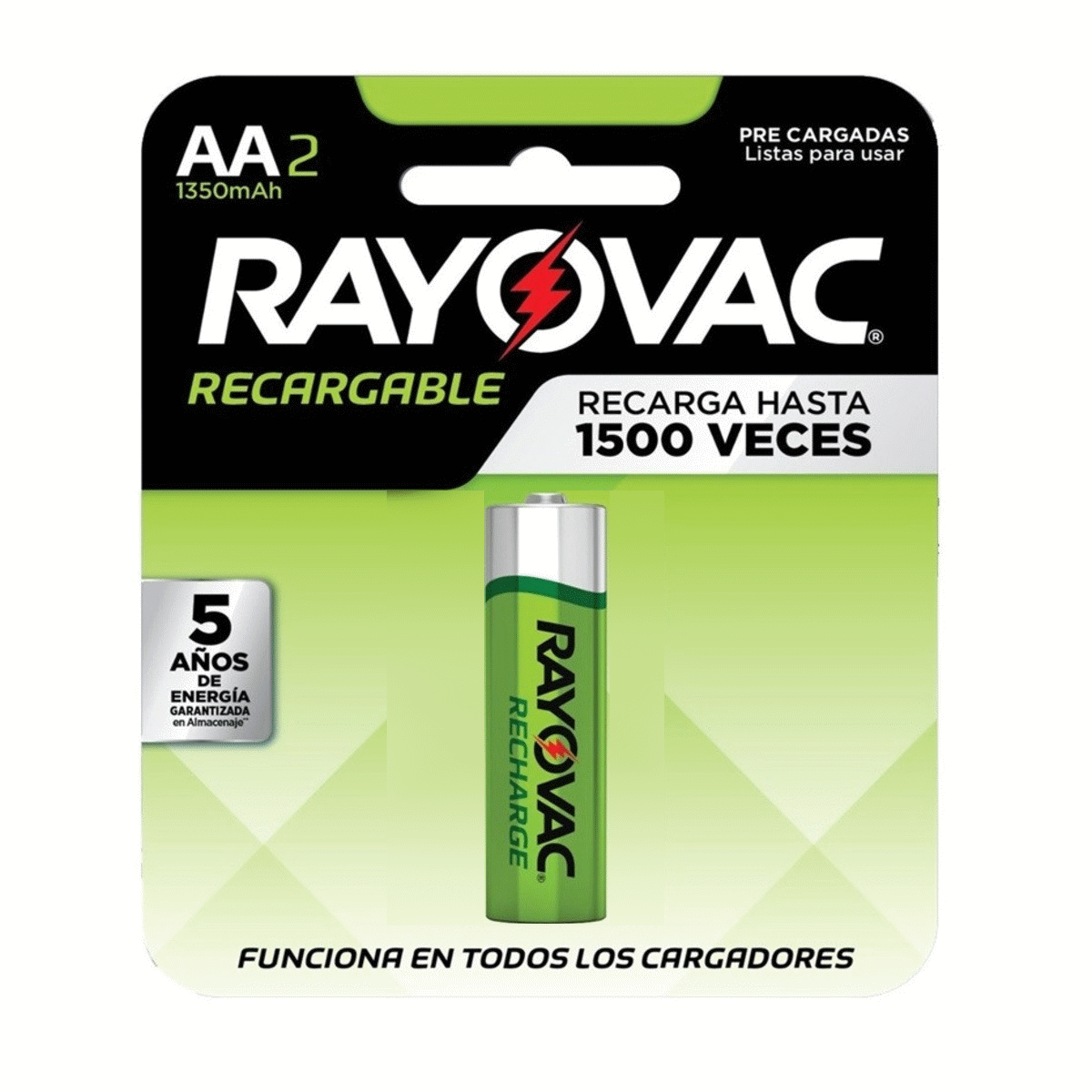 Pilas Recargables AA 1350mAh Rayovac (unidad)
