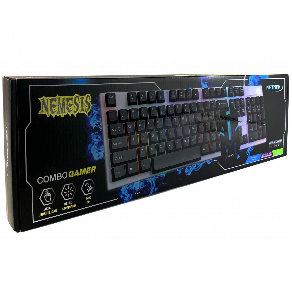 Kit Teclado Mouse Gamer Nemesi Blanco Netmak