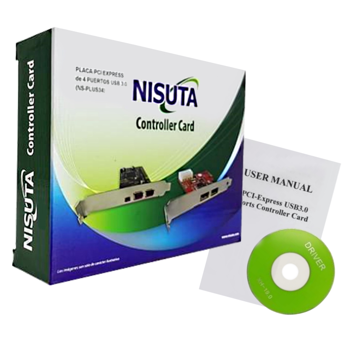 Placa PciE 4 Puertos USB 3.0 Nisuta