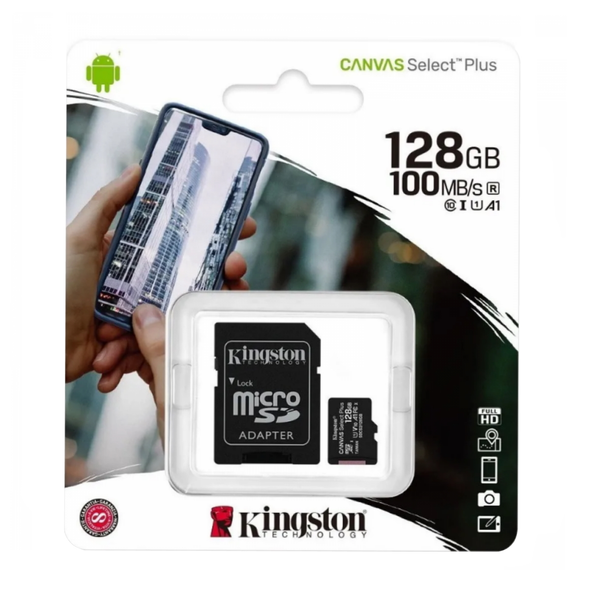 Memoria MicroSD 128GB Clase 10 Canvas Kingston