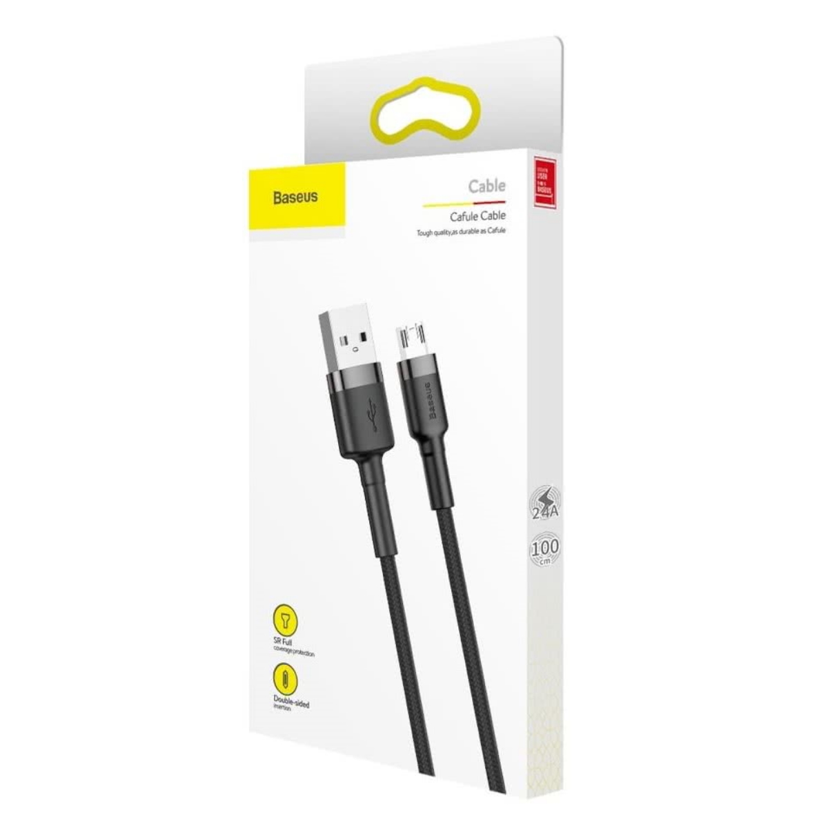 Cable MicroUSB a USB 1m Mallado 2.4A BaseUs