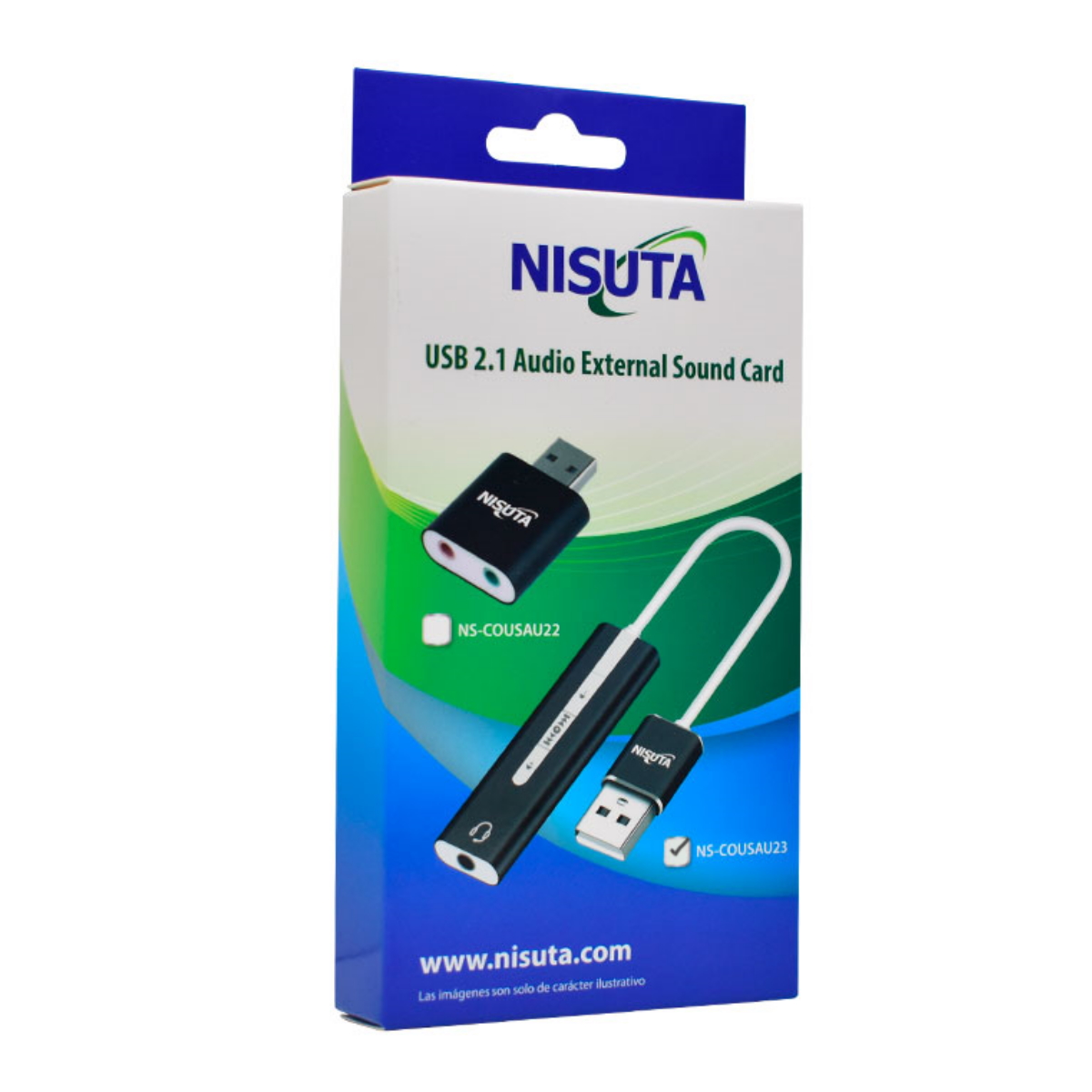 Placa De Sonido USB Audio 1 conector 3,5mm audio/microfono Nisuta