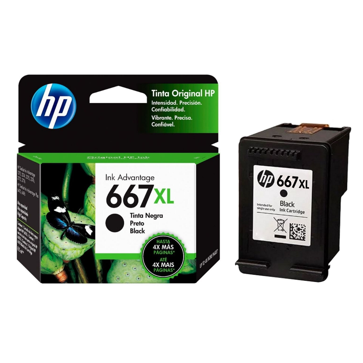 Cartucho HP 667XL Negro Original