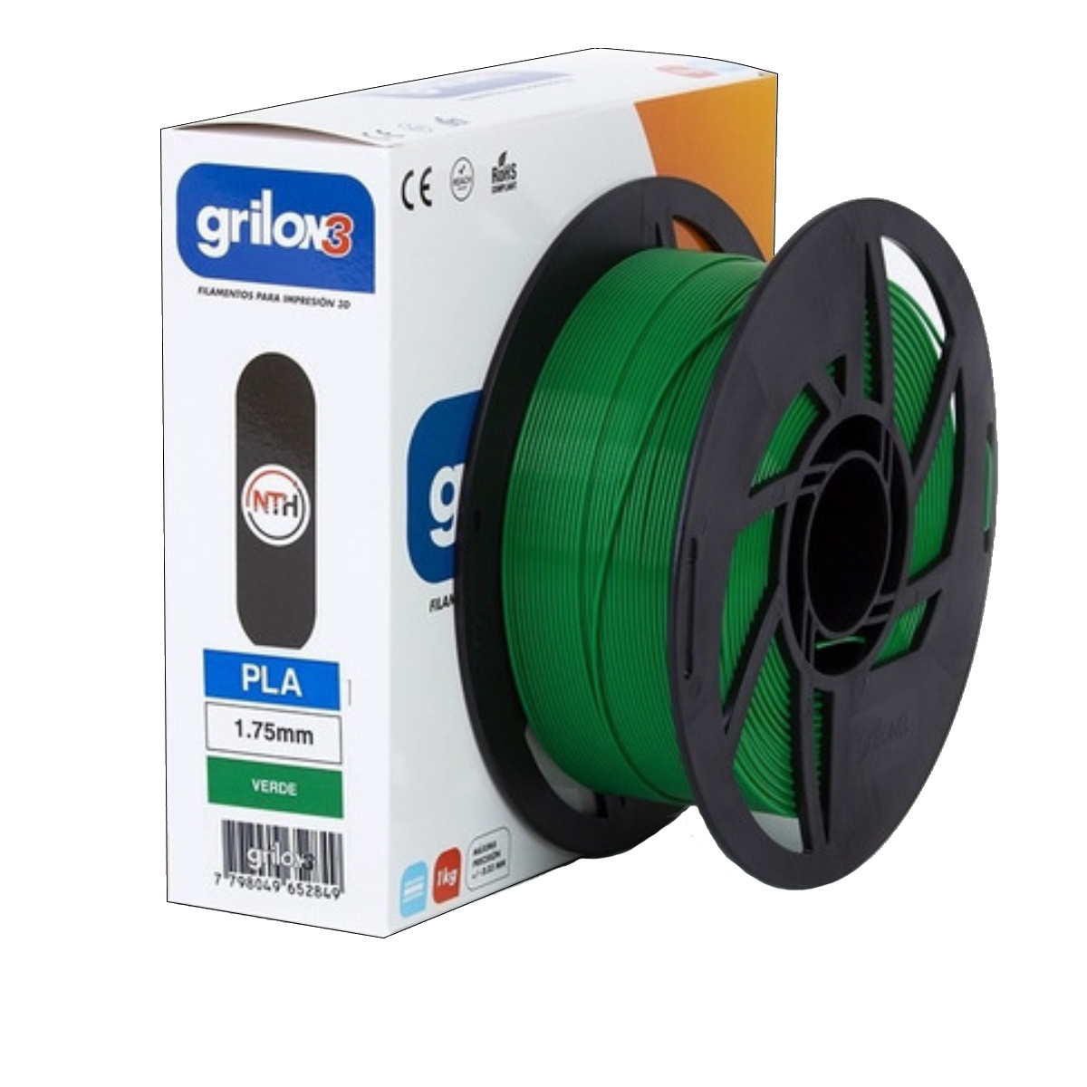 Filamento Pla Verde 1.75mm 1Kg Grilon3