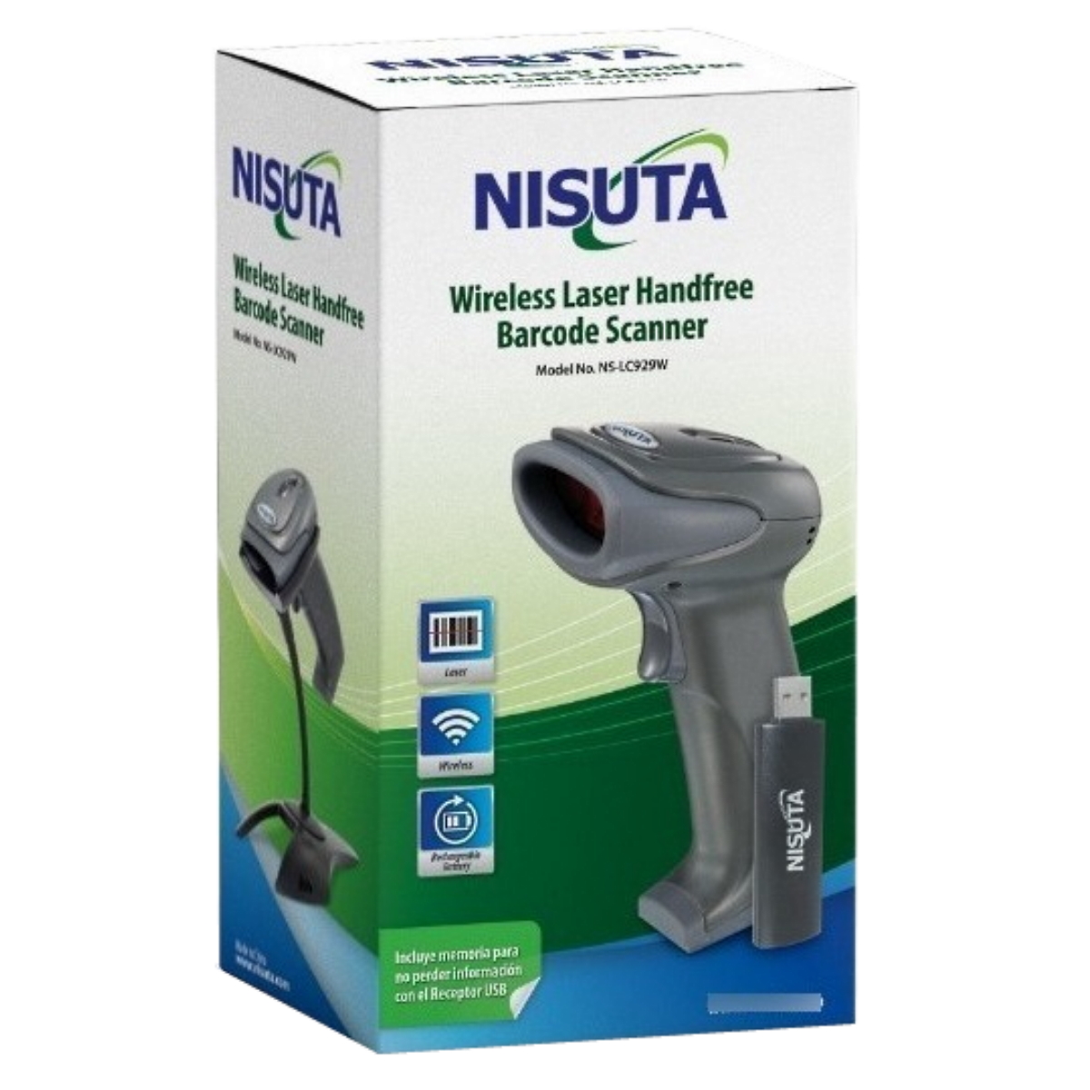 Lector Codigo Barra Laser Inalambrico Ns-Lc929w Nisuta