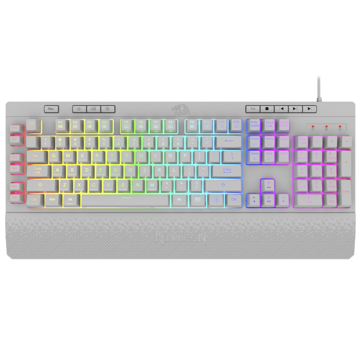 Teclado Gamer RGB Shiva Blanco Redragon