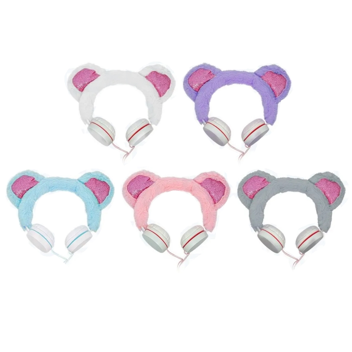 Auriculares Cable Vincha YJ-608 Peluche Orejitas