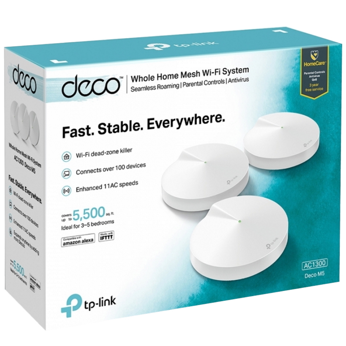 Sistema Wifi Deco M5 Pack 3 Mesh Ac1300 Tp-Link