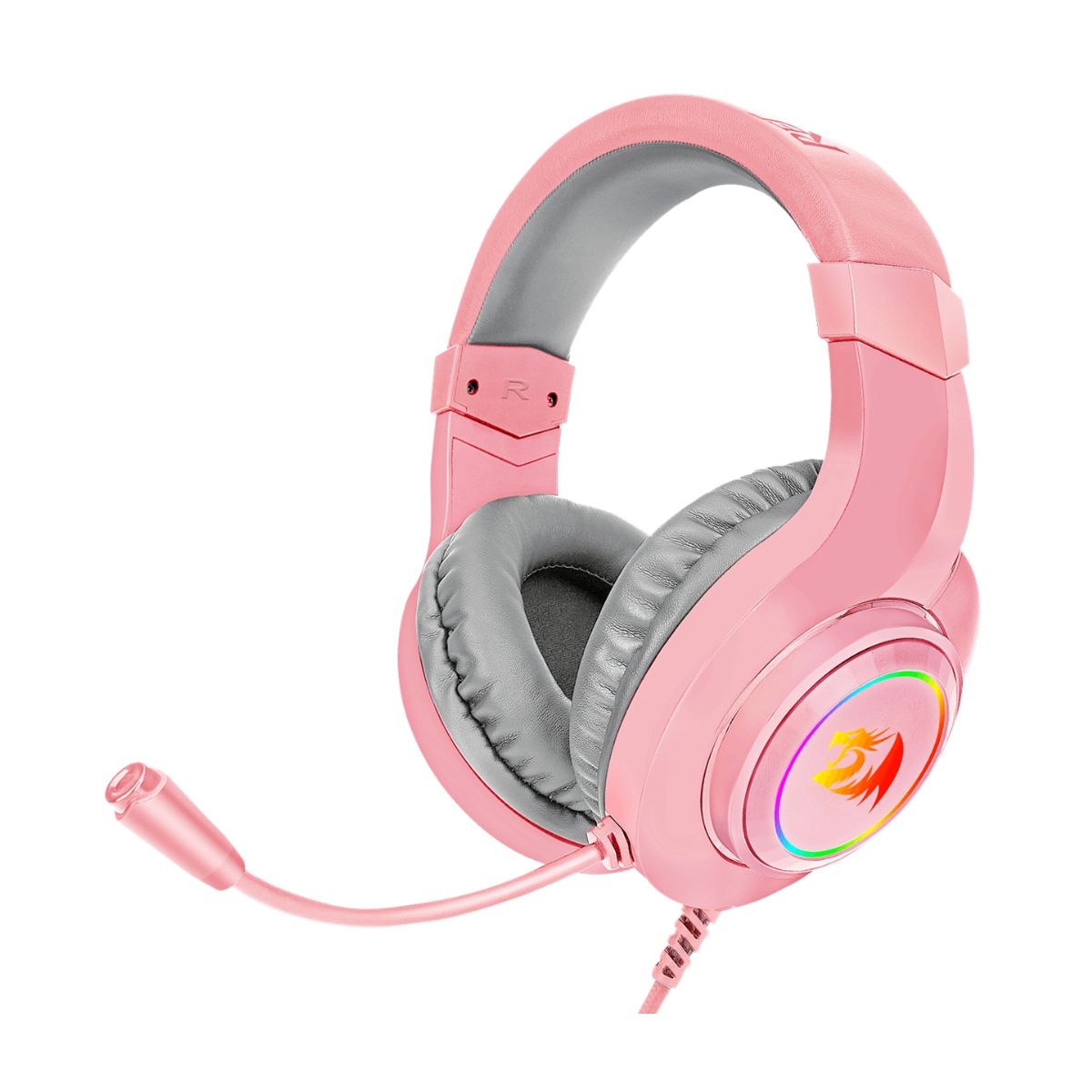 Auriculares Gamer Cable Vincha Hylas H260 RGB Rosa Redragon
