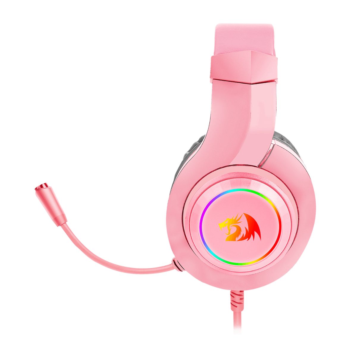 Auriculares Gamer Cable Vincha Hylas H260 RGB Rosa Redragon