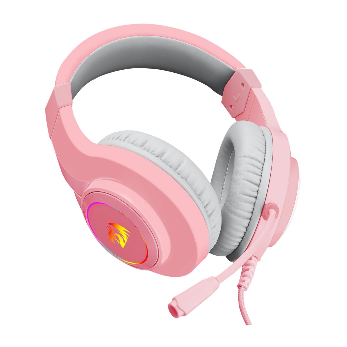Auriculares Gamer Cable Vincha Hylas H260 RGB Rosa Redragon