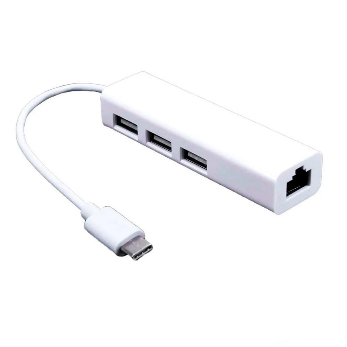 Hub USB C a 3 USB 2.0 + RJ45 Netmak