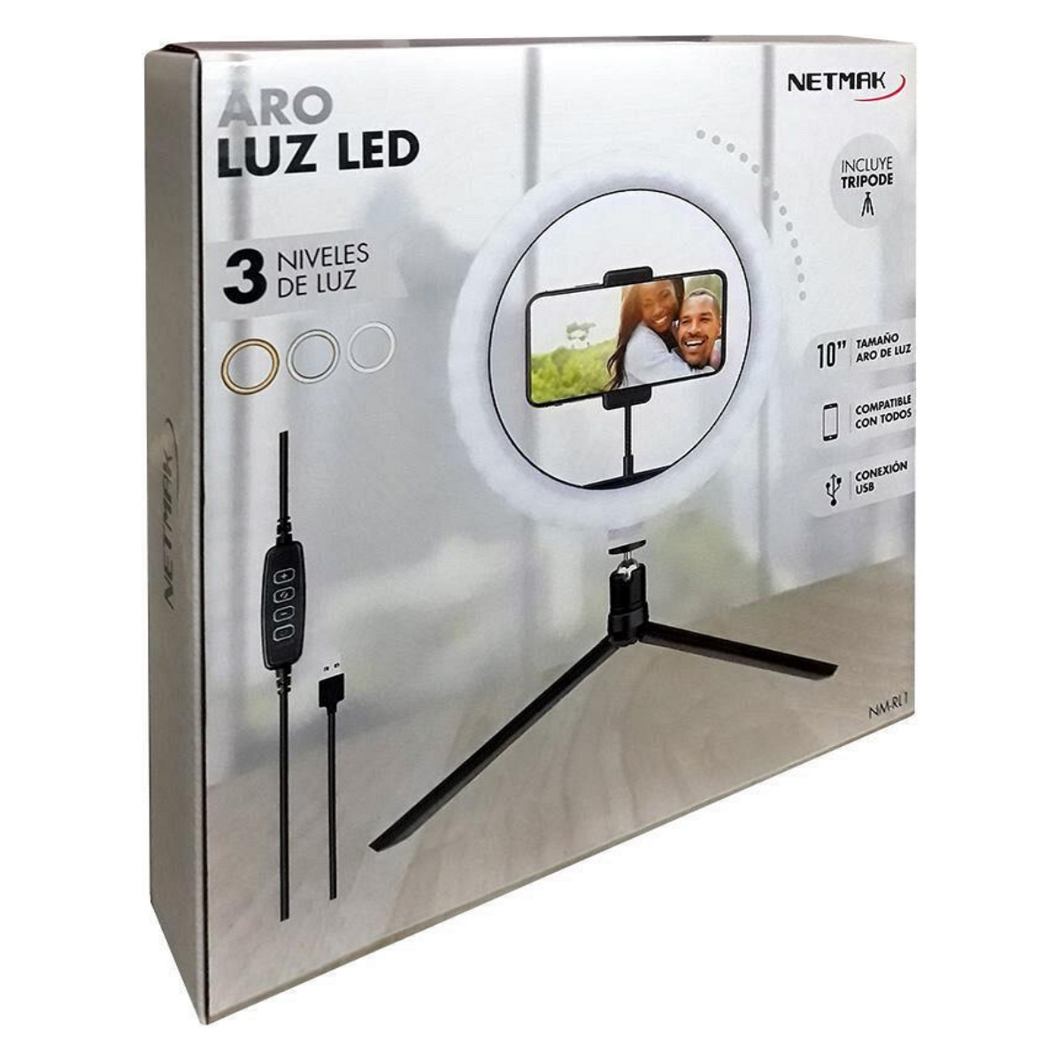 Aro de Luz LED 10" con Tripode NM-RL1 Netmak
