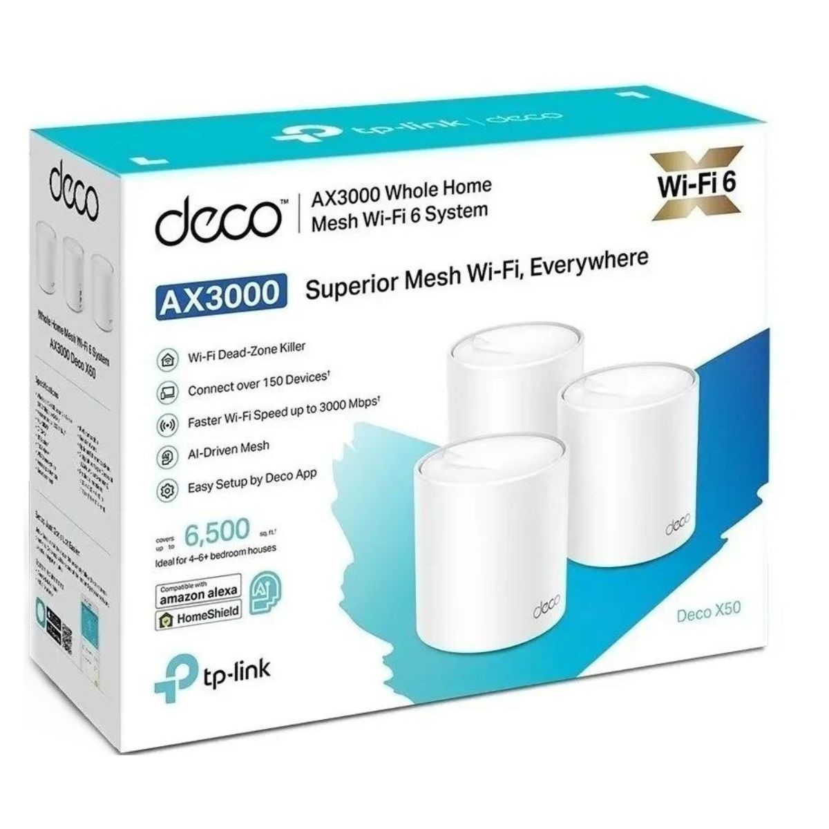 Sistema Wifi Deco X50 Pack 3 Mesh AX3000 Tp-Link
