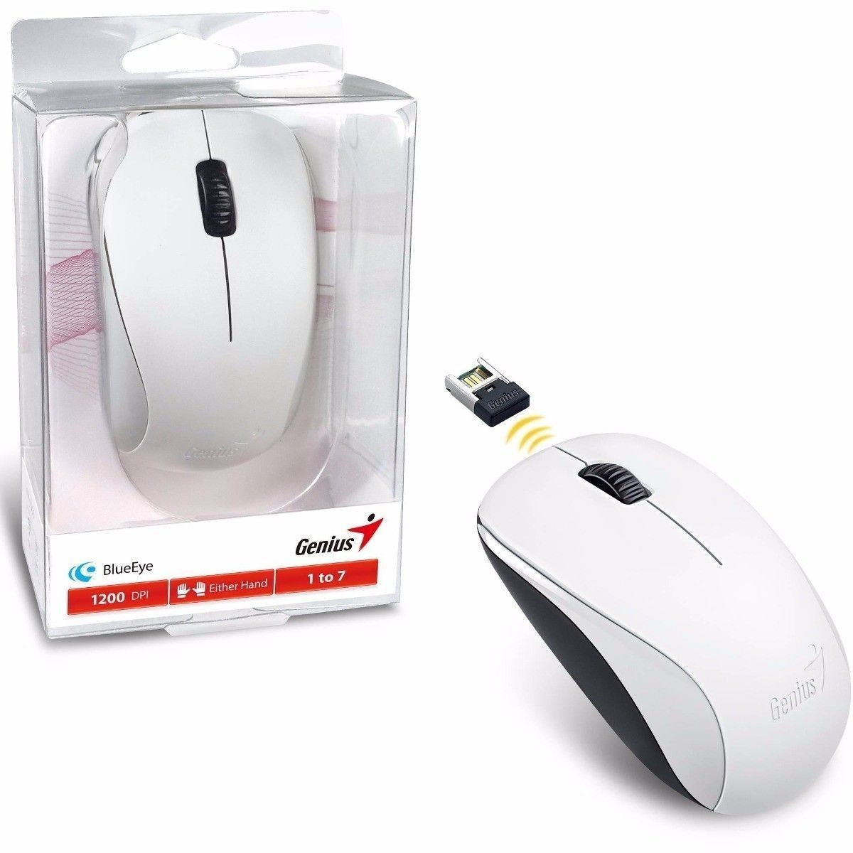 Mouse Inalambrico Nx-7000 1200 Dpi White Genius