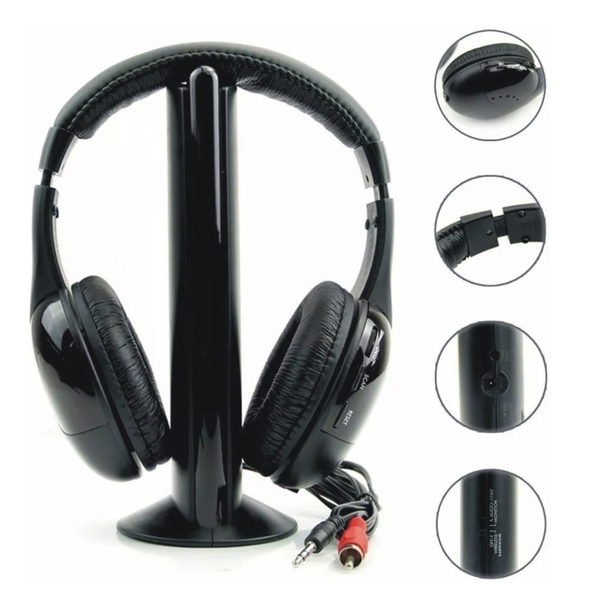 Auriculares Inalambricos Vincha Kaw-100 Multidispositivo C/ Base Negro Kolke