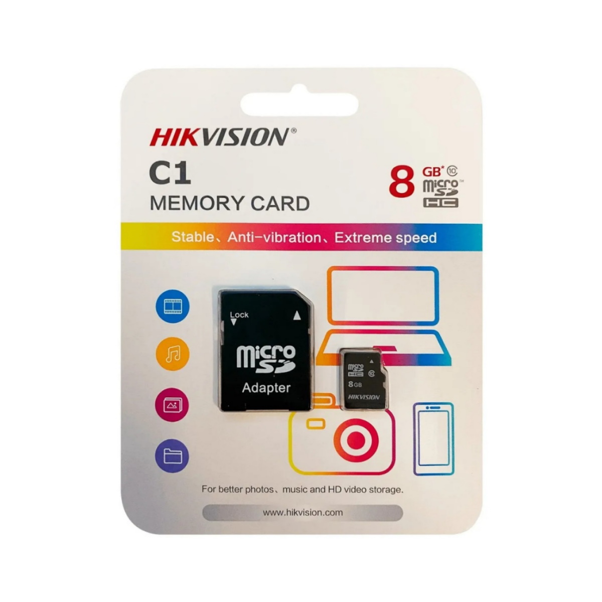 Memoria MicroSD 8GB C1 Clase 10 Hikvision