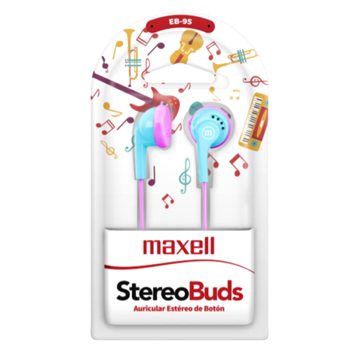 Auriculares Cable In Ear EB95 Rosa y Celeste Maxell