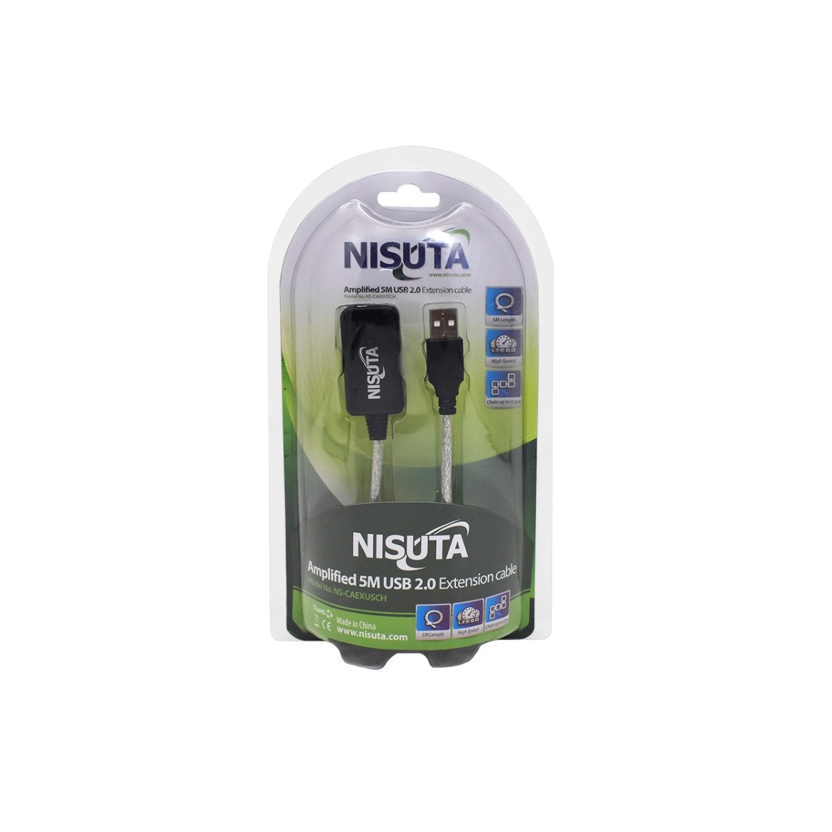 Cable Alargue USB 5m 2.0 Amplificado Nisuta