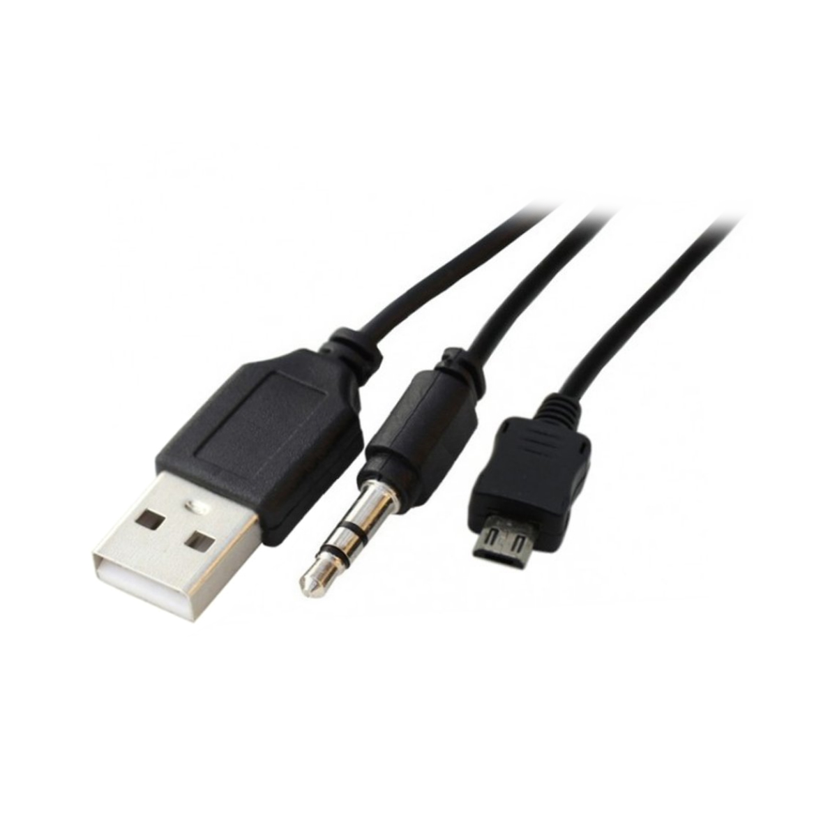 Cable USB + MicroUSB + Plug 3.5m Parlante