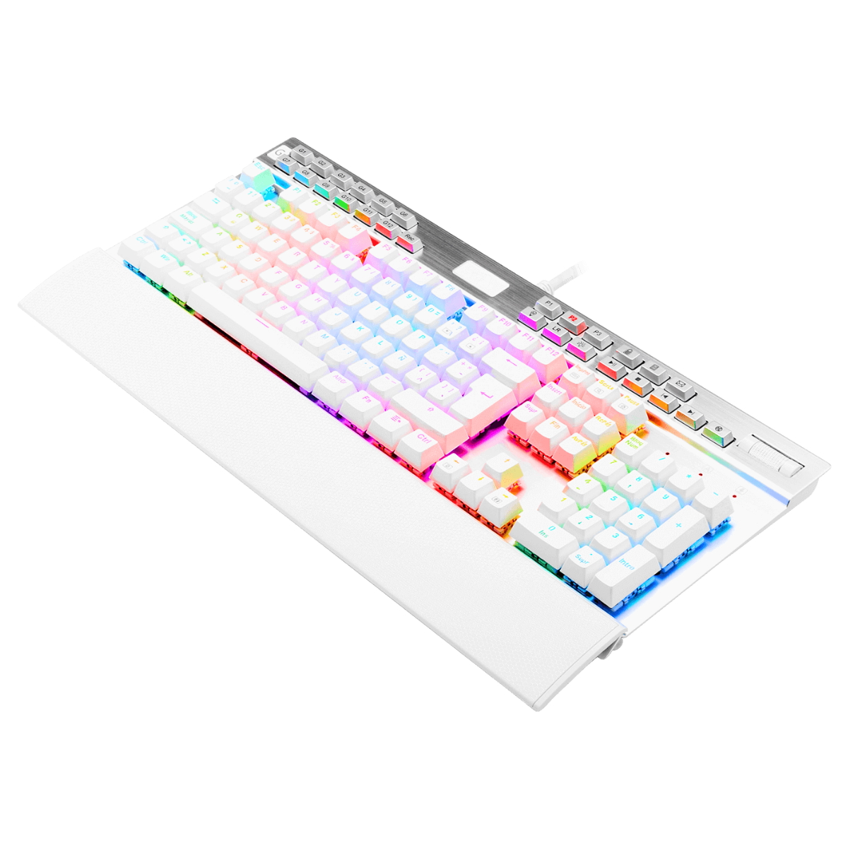 Teclado Mecanico Gamer RGB Retroiluminado Yama Blanco Redragon